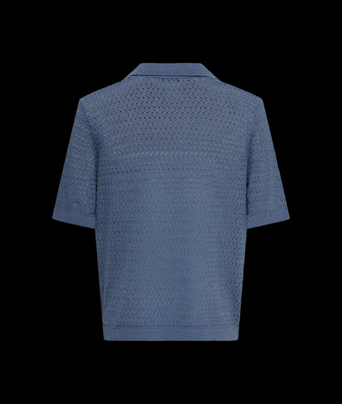 Nyle Life Reg 5 Ss Split Polo Knit - Blue