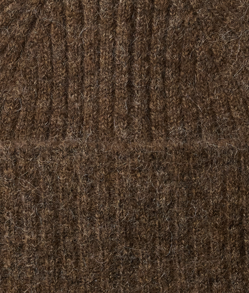 Lulu Wool Blend Knit Beanie - Brown