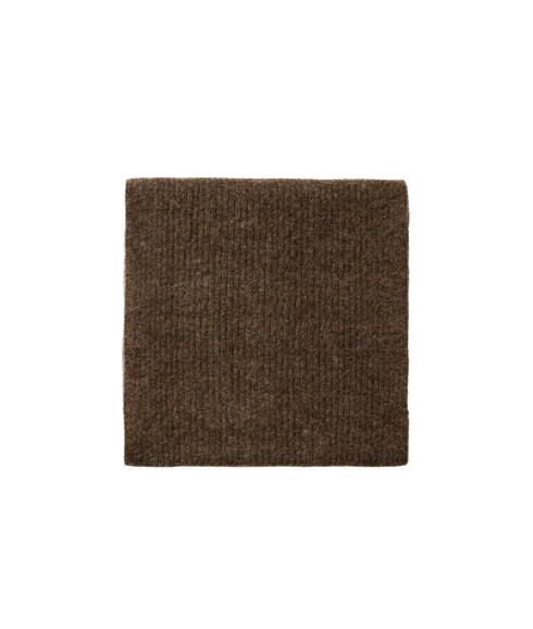 Lulu Wool Blend Narrow Knit Scarf - Brown