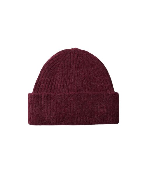 Lulu Wool Blend Knit Beanie - Red