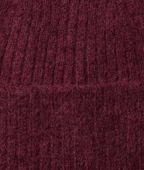 Lulu Wool Blend Knit Beanie - Red