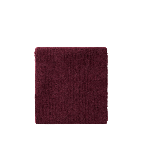 Lulu Wool Blend Narrow Knit Scarf - Red