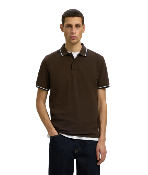 Slim-Atlas Sport SS Polo - Brown