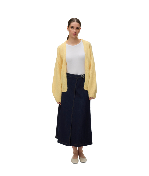 Maybe Ls Open Cardigan - Yellow