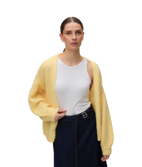 Maybe Ls Open Cardigan - Yellow
