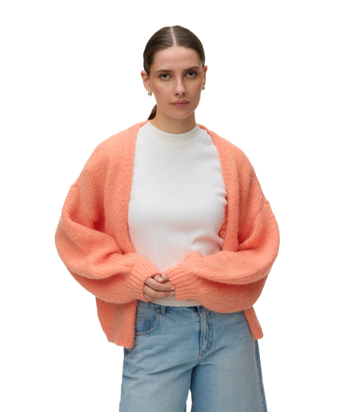 Maybe Ls Open Cardigan - Orange