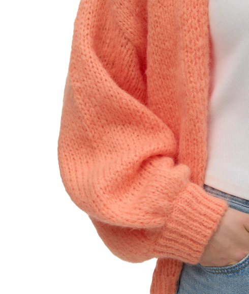Maybe Ls Open Cardigan - Orange