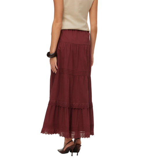 Sandy Hw Ankle Skirt Wvn-Brown