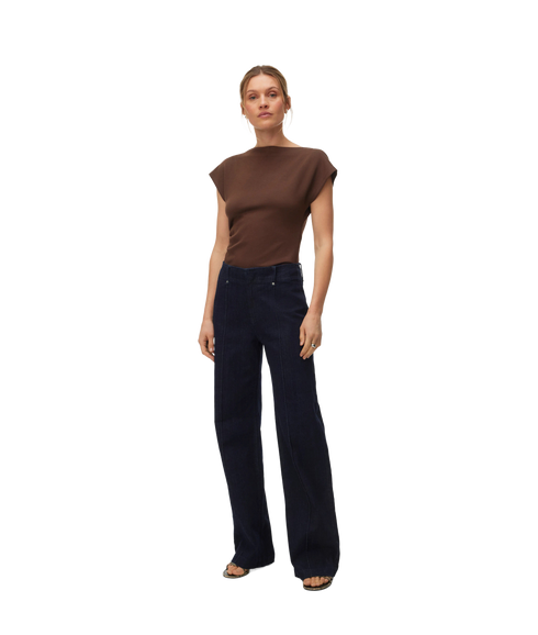 Marla Hr Pintucks Wide Jeans - Blue