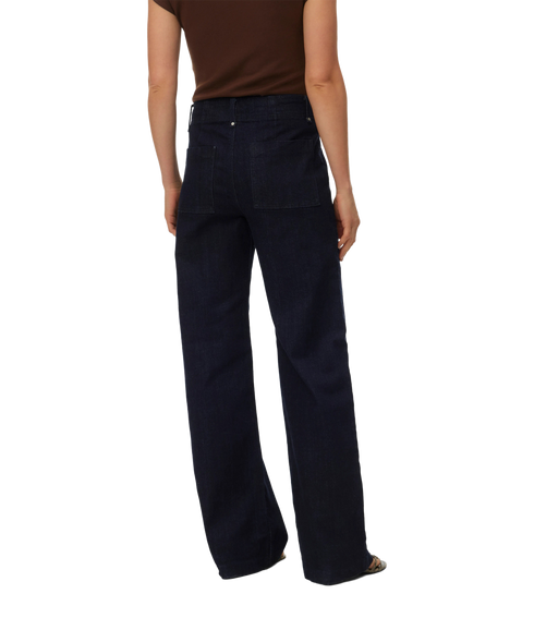 Marla Hr Pintucks Wide Jeans - Blue