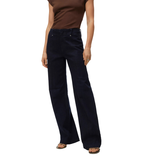 Marla Hr Pintucks Wide Jeans - Blue