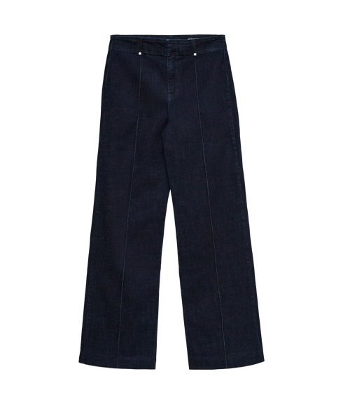 Marla Hr Pintucks Wide Jeans - Blue