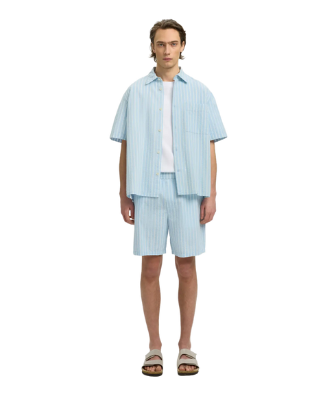 Rlxstuart Seersucker SS Shirt - Blue