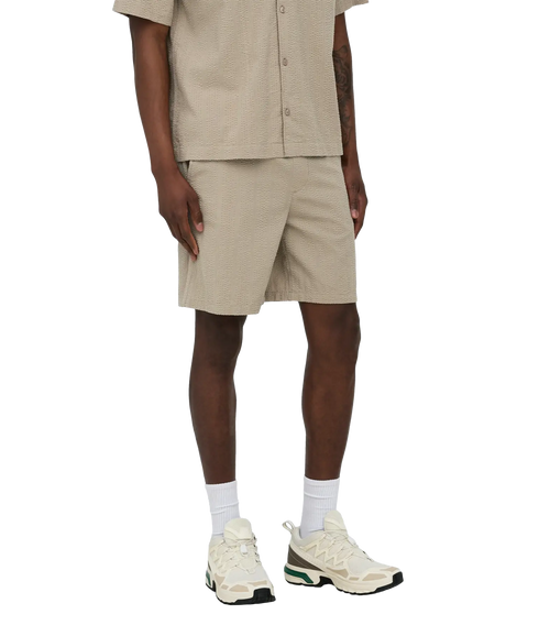 Cruz Seersucker Jogger Shorts - Blue