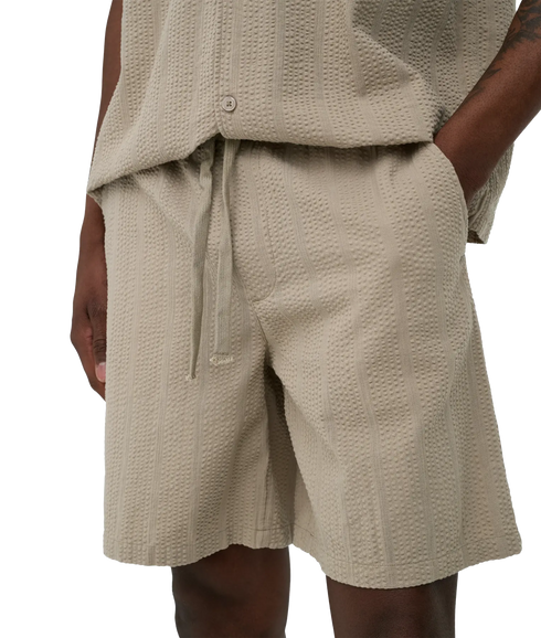 Cruz Seersucker Jogger Shorts - Blue