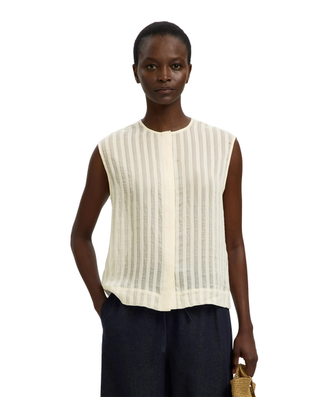 Toran Regular Striped Shirt B - White