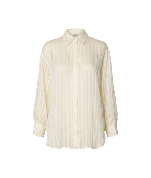 Toran Oversized LS Striped Shirt B - White