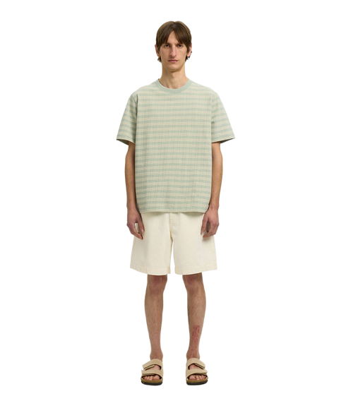 Eli Seersucker SS O-Neck Tee - Turquoise