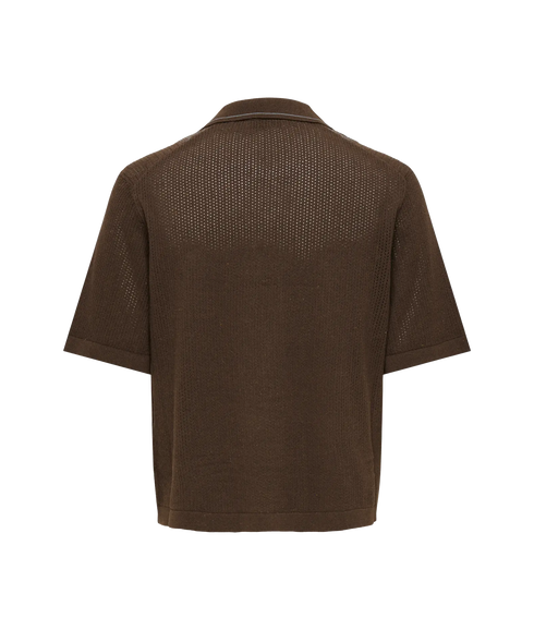 Jory Rlx Crop SS Shirt Knit - Brown