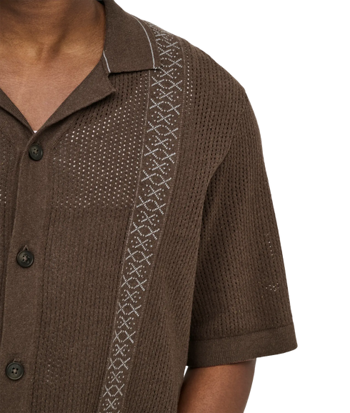 Jory Rlx Crop SS Shirt Knit - Brown