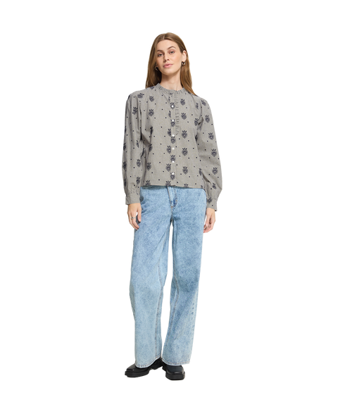 Eloza Shirt - Birch/Dark Blue