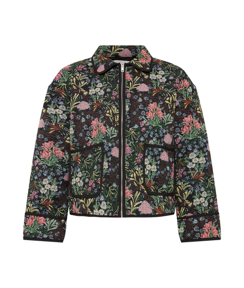 Hulina Jaquard Flower Jacket - Black