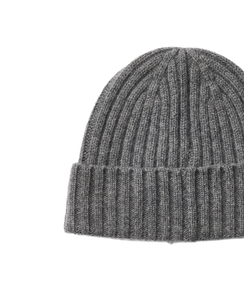 Calle Cashmere Blend Beanie - Grey