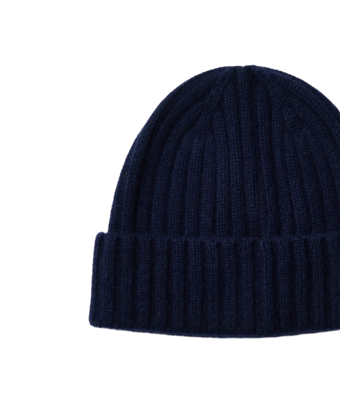 Calle Cashmere Blend Beanie - Blue