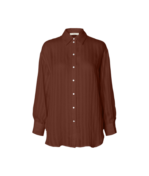 Toran Oversized LS Striped Shirt B - Red