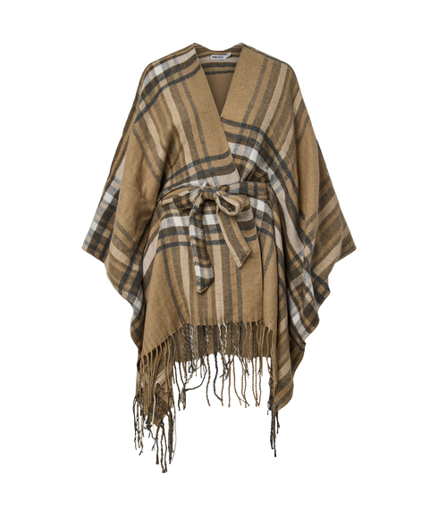 Avie Belt Poncho - Grey