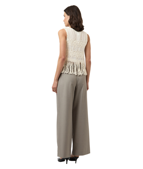 Bera Sl Crochet Top S. - Fest-Grey