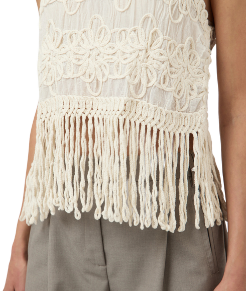 Bera Sl Crochet Top S. - Fest-Grey