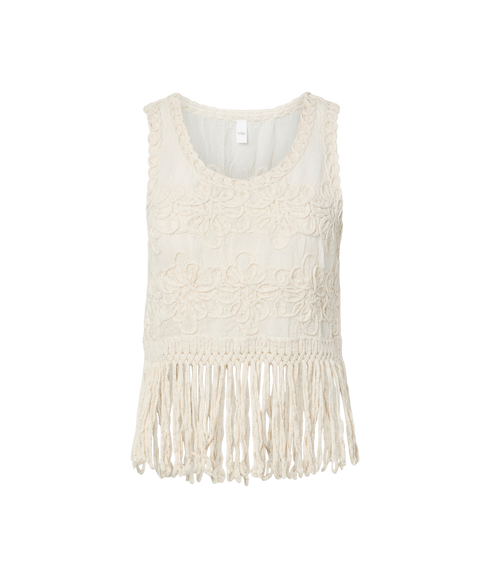 Bera Sl Crochet Top S. - Fest-Grey