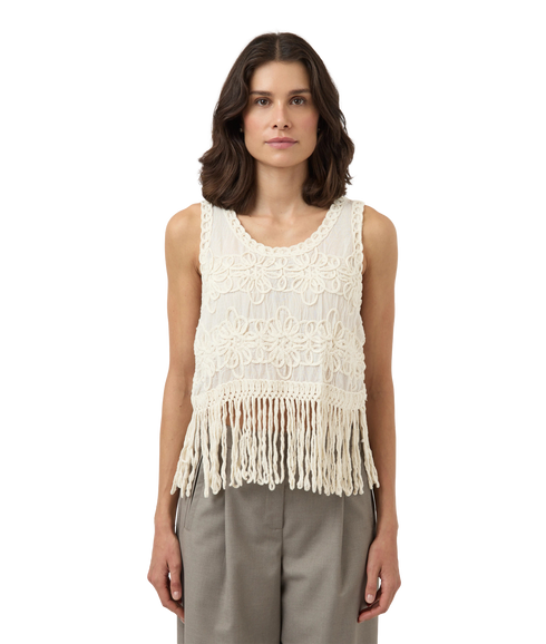 Bera Sl Crochet Top S. - Fest-Grey