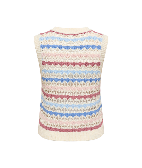 Geena O-Neck Pattern Top - Grey