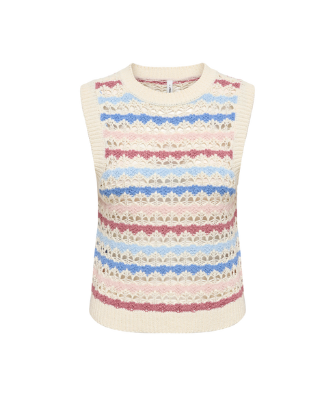 Geena O-Neck Pattern Top - Grey