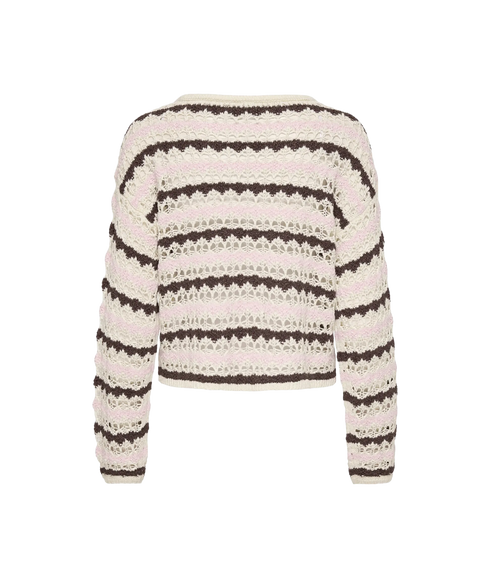 Geena LS O-Neck Pattern Loose - Grey