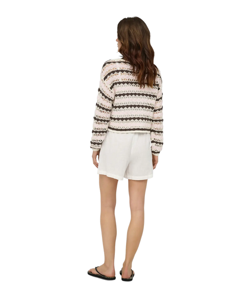 Geena LS O-Neck Pattern Loose - Grey