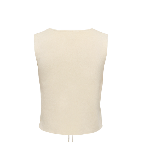 Esta Sl V-Neck Flower Vest Knt - Grey