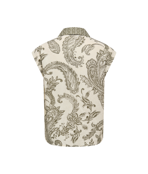 Misa Leya S/L Paisley Shirt Wvn - Green