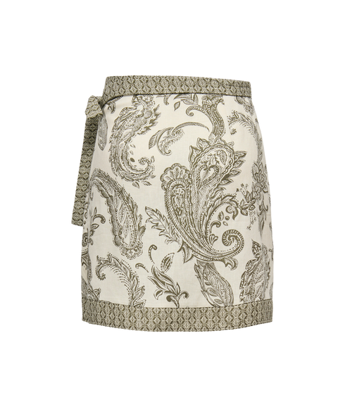 Leya Belt Wrap Short Skirt Wvn - Green