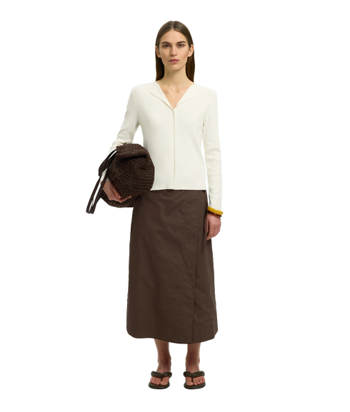 Talia LS Knit Top - White