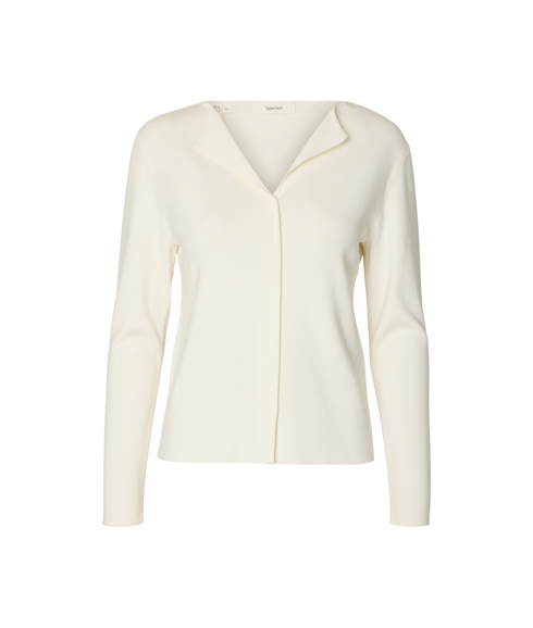 Talia LS Knit Top - White