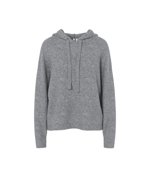 Malou LS Knit HoodieBc - Grey