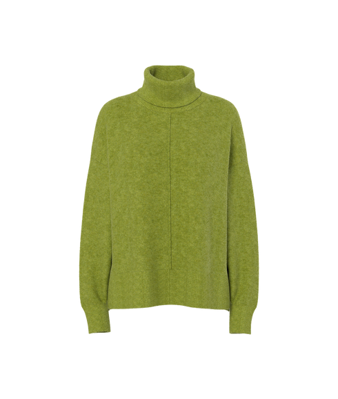 Malou LS Rollneck KnitBc - Green