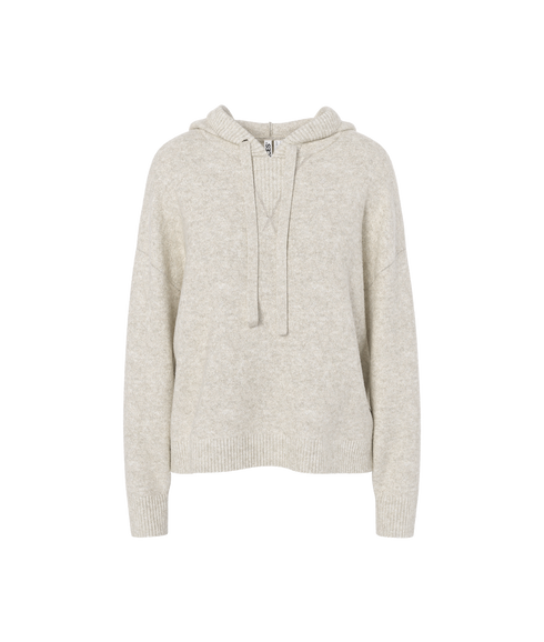 Malou LS Knit HoodieBc - Grey