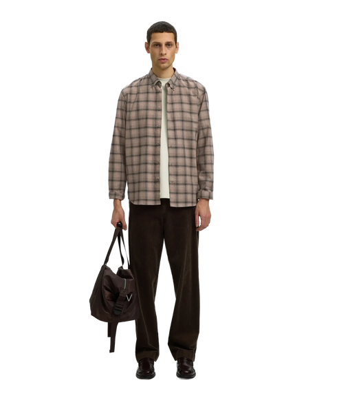 Regcole Jay Melange LS Shirt - Brown