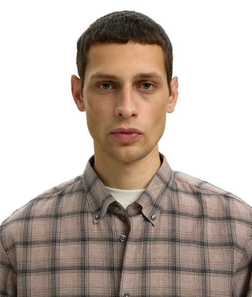 Regcole Jay Melange LS Shirt - Brown