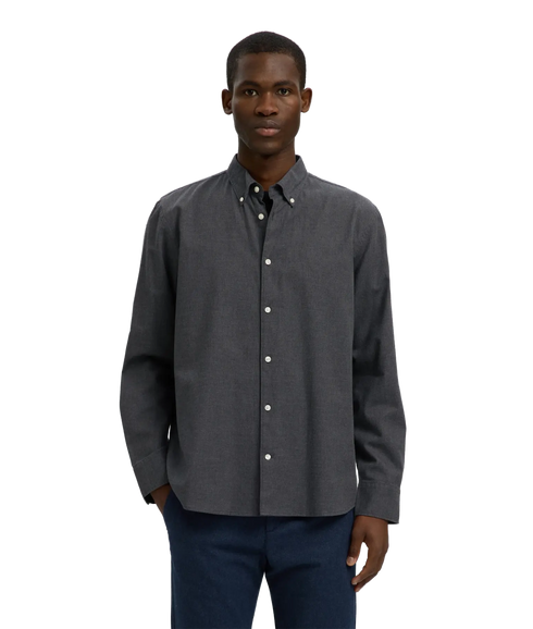 Regcole Jay Melange LS Shirt - Grey