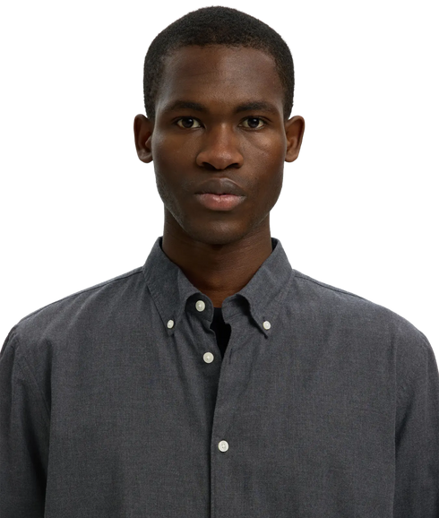 Regcole Jay Melange LS Shirt - Grey